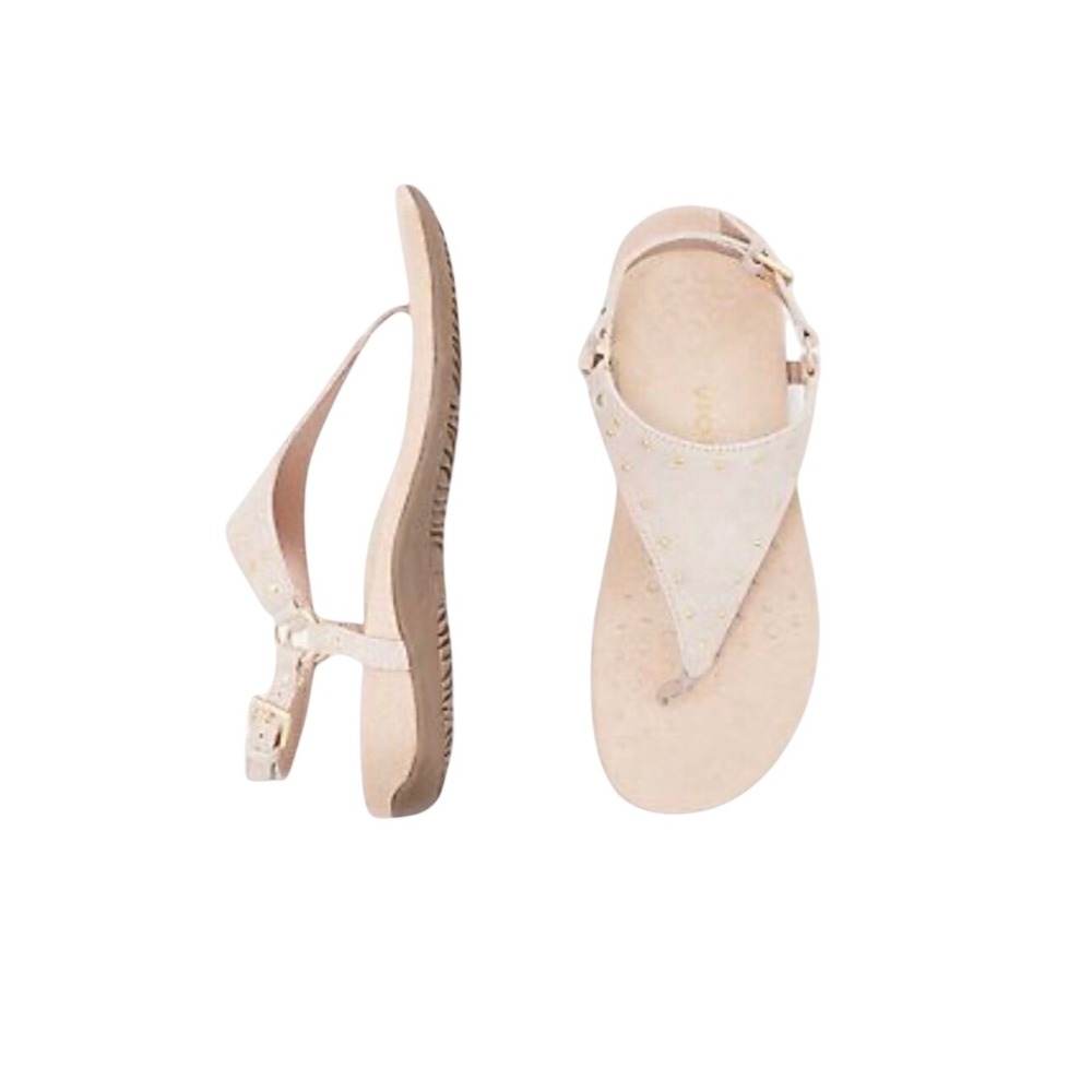 New! Vionic Margot Studs Suede Sandals in Nude—NWOT